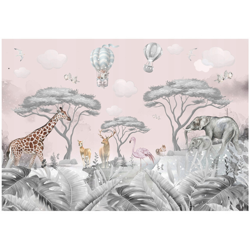 Mural do quarto das crianças SAFARI ANIMALS 150x105