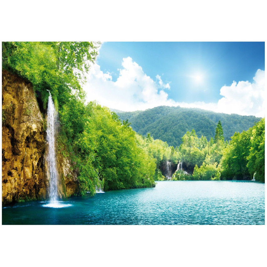 PHOTOTAPET WODOSPAD NATURE LAKE LIVING ROOM SITTING ROOM WALLPAPET 200x140