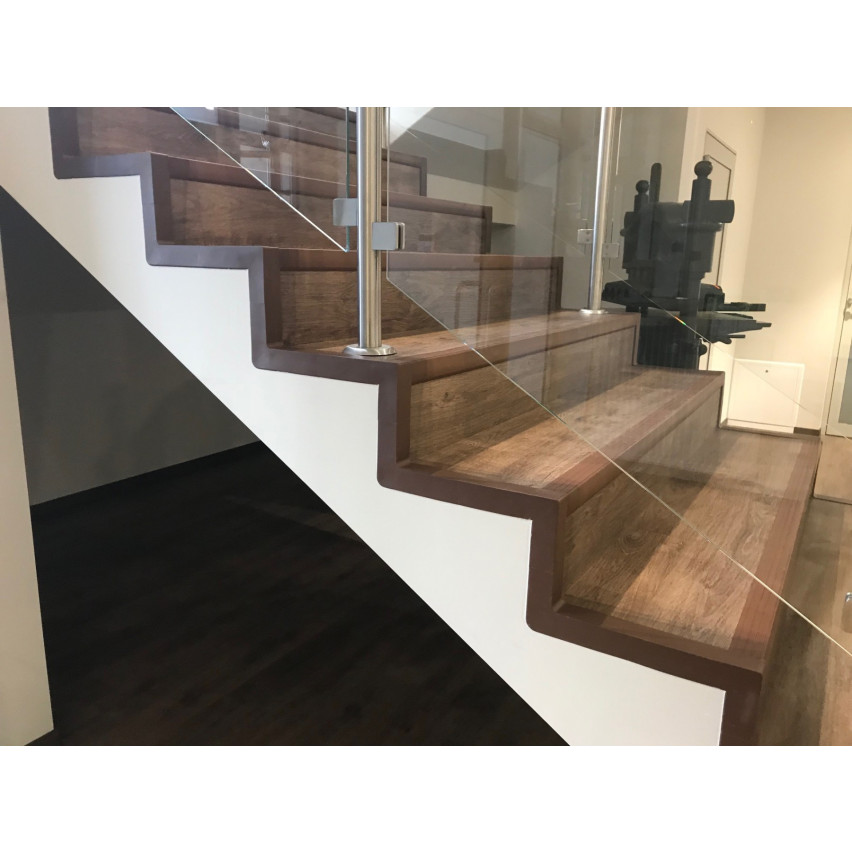 Conjunto de acabamento em escada de PVC, 52x40mm, cinzento