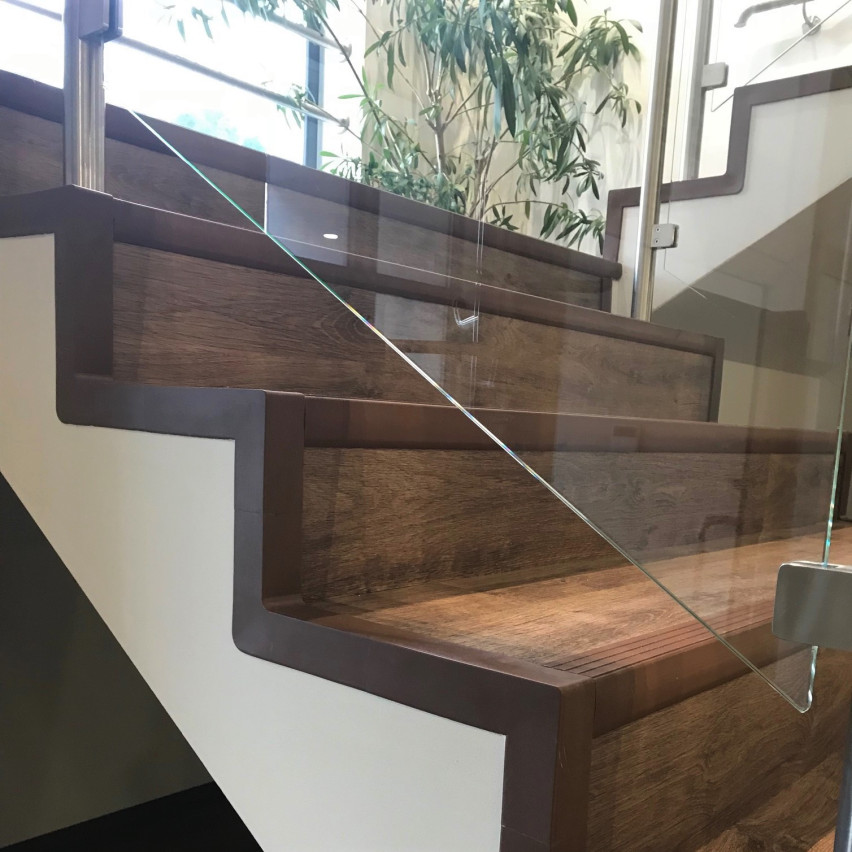 A set for finishing PVC stairs dark grey