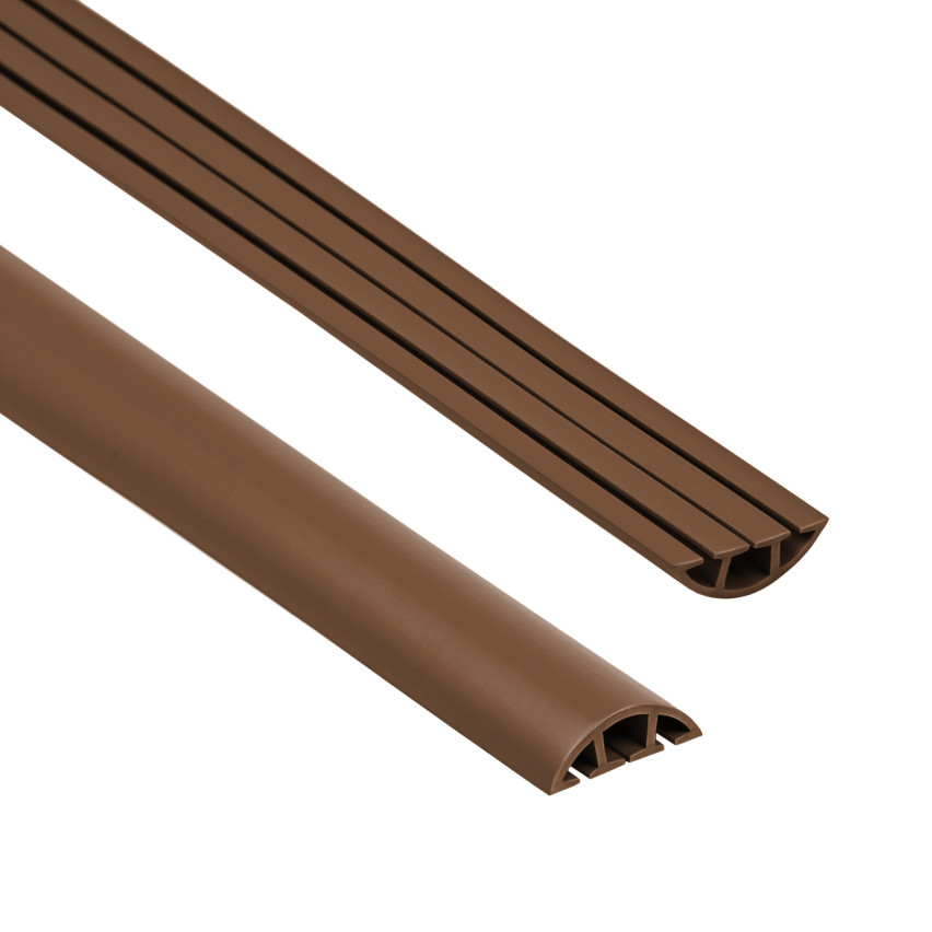 Kabelkanaal, kabel beschermer PVC, bruin, halfrond PK