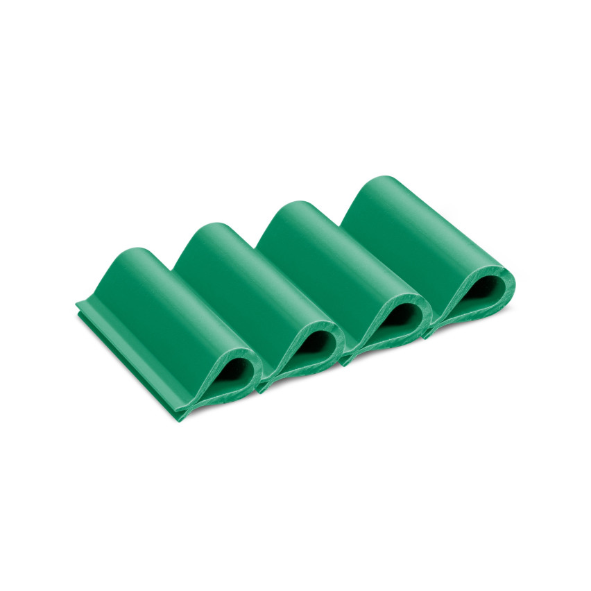 Clip for fixing panel strip - fence tape, green