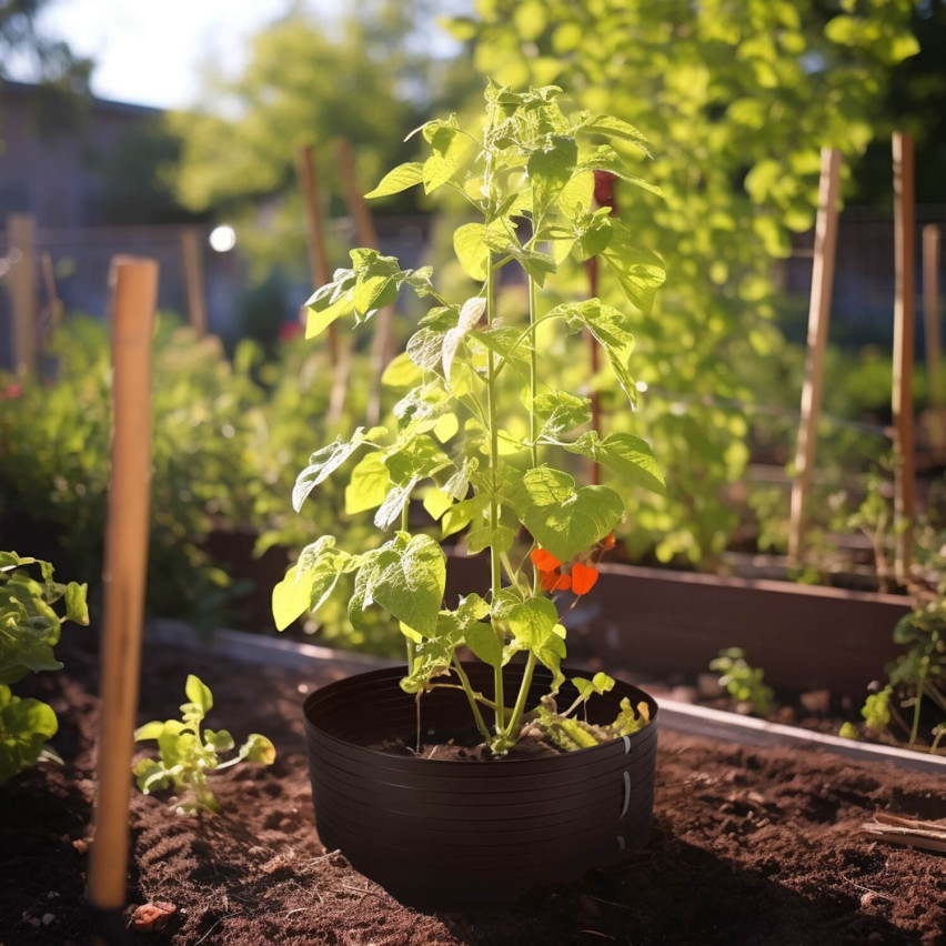 Anel de irrigação de PVC pote para tomate e outros vegetais, bege