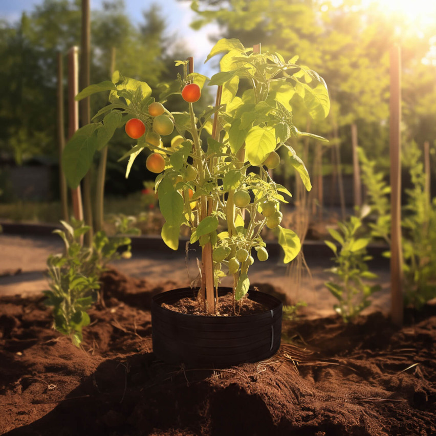Anel de irrigação de PVC pote para tomate e outros vegetais, bege