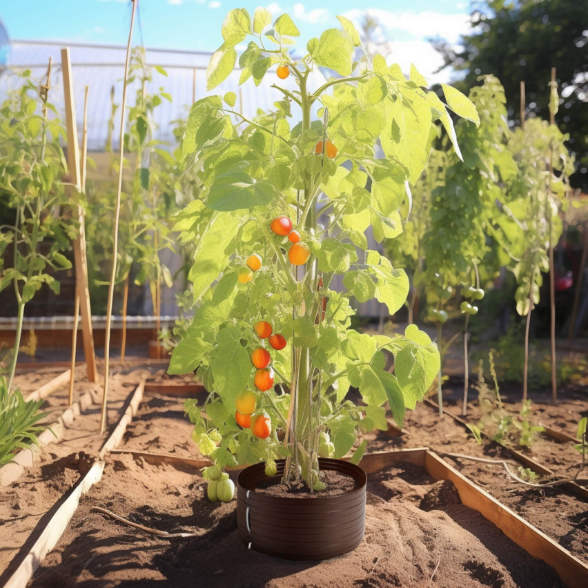 Anel de irrigação de PVC pote para tomate e outros vegetais, bege