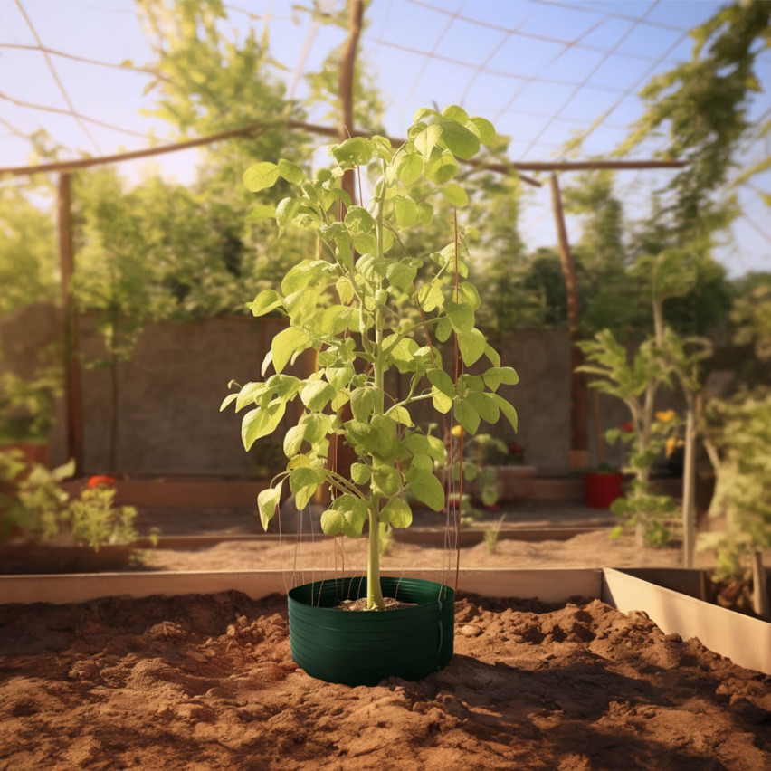 Anel de irrigação de PVC pote para tomate e outros vegetais, bege