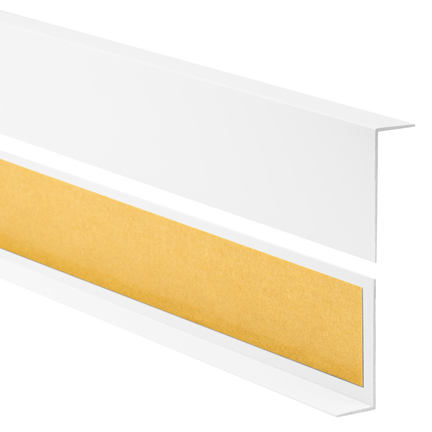 Uhlový profil z PVC, samolepiaca ochrana hrán, ochrana rohov, biely, 