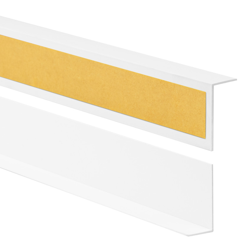 Kampas lipnus PVC apdailai išorinis apdailai dekoratyvinis L kampo profilis, PVC kampas, KTZ, balta