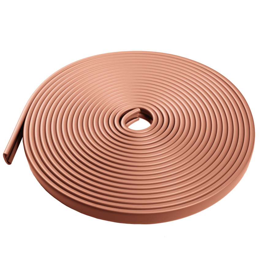 Barandilla PVC, 40x8 mm pasamanos escalera, perfil de pasamanos PREMIUM, marrón claro, 1 m