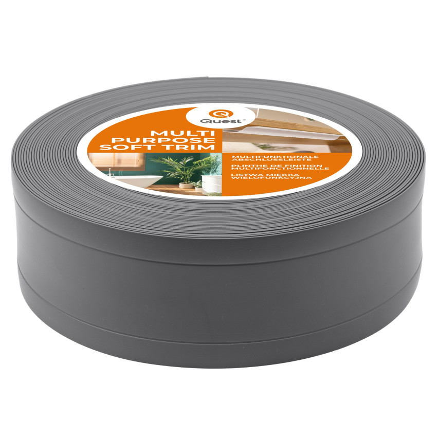 Vícefunkční PVC lišta 6in1 – samolepicí dokončovací panel, tmavě šedá