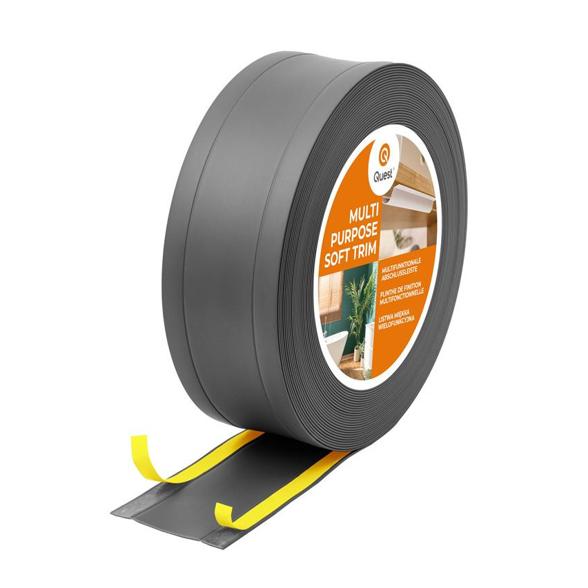 Vícefunkční PVC lišta 6in1 – samolepicí dokončovací panel, tmavě šedá