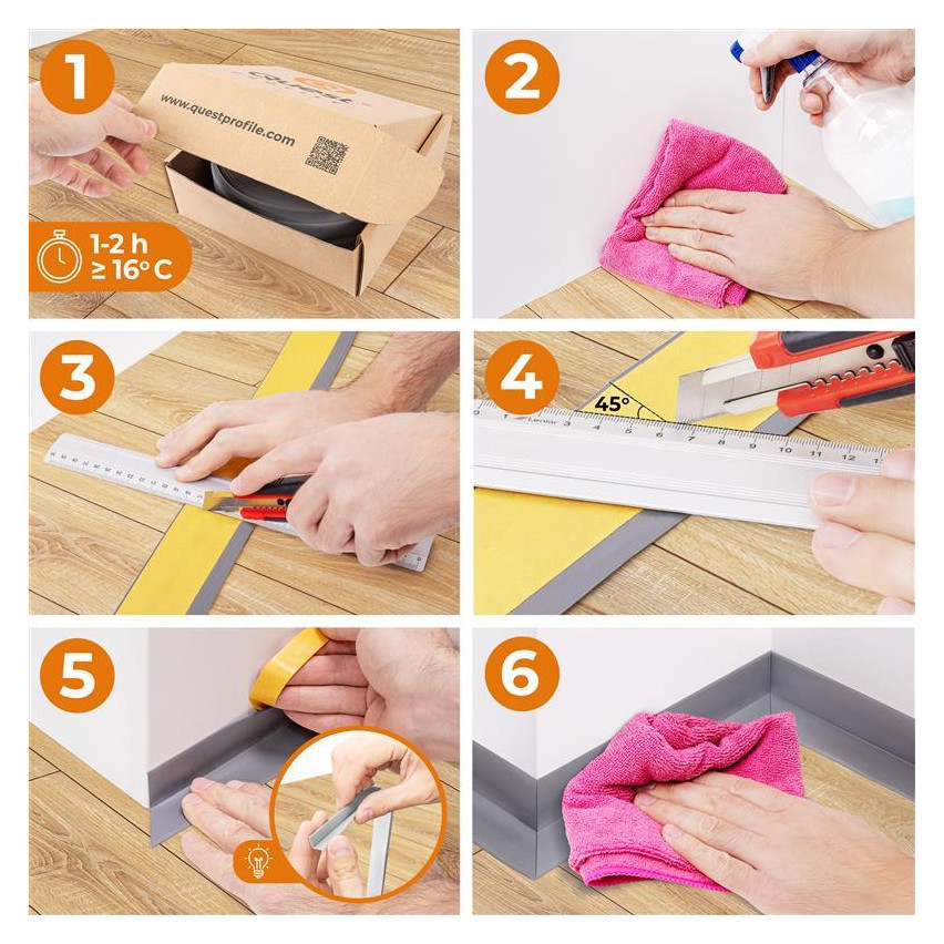 PVC dengiamoji juosta 100x25 mm juosta visų rūšių paviršiams, grindjuostės, rudos spalvos