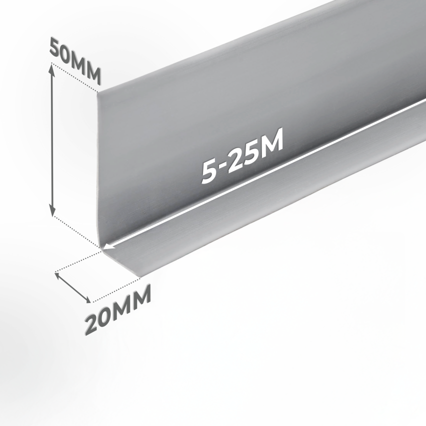 Rodapé de PVC autoadesivo, rodapé flexível DEKOR, branco, 50x20mm