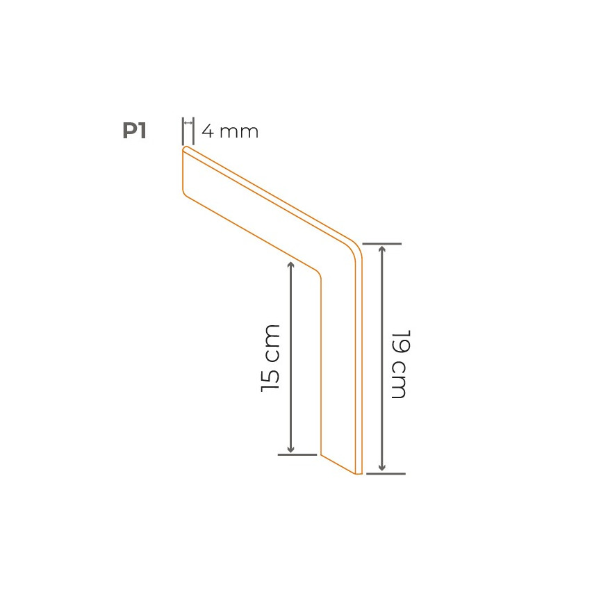 Elemento de parede externa de PVC , P1, cinzento