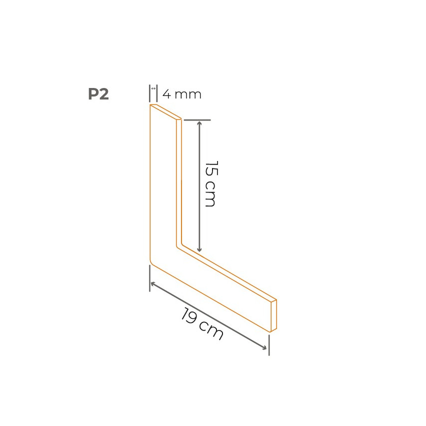 Elemento de pared interior PVC, esquina interior de la barra de pared P2, negro
