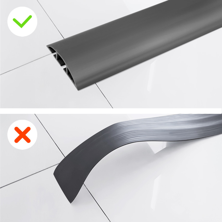 PVC cable ducts - 200 cm, semicircular, beige