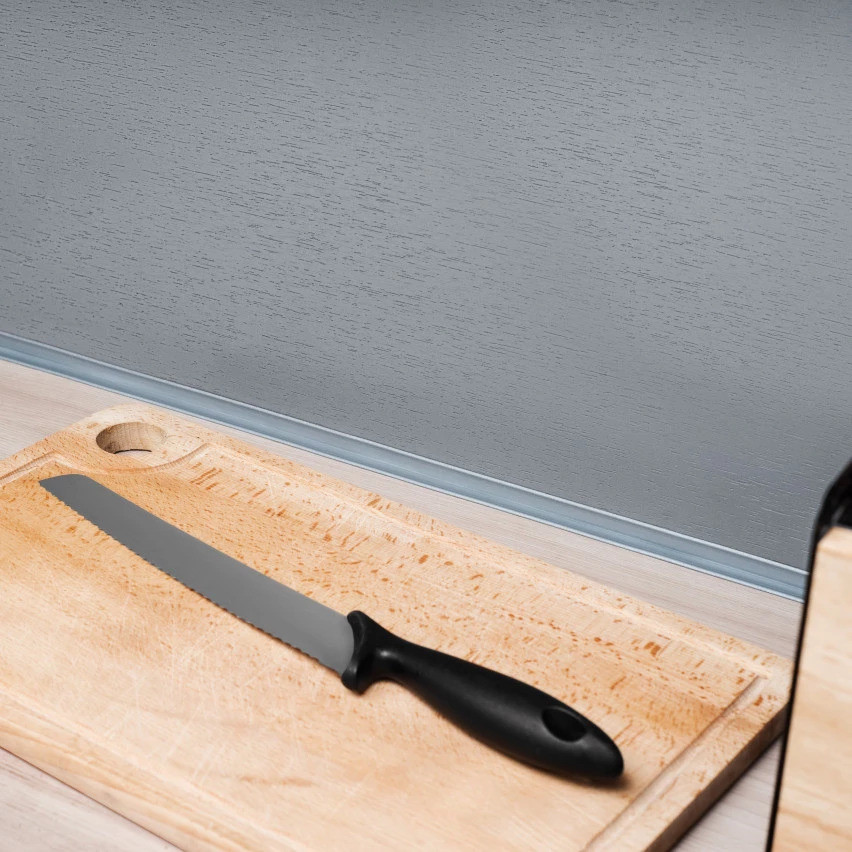 Tira de acabamento de PVC 10x10 mm em fita de espuma, elástico forte, fita decorativa macia, cinzento claro, 5 m