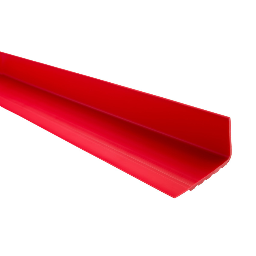 Perfil antideslizante para escaleras PVC, 40x40 mm perfil peldaño escalera RD, rojo, 150 cm