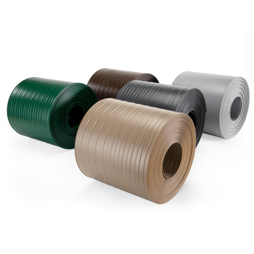 Tiras de ocultação em PVC antracyt, faixa de privacidade, fita de vedação vertical estreita para painéis de vedação, adequada para relevos, QUEST Lux 900 g/m², com proteção UV RAL7016