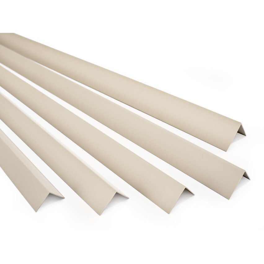 Cantoneira de PVC bege, perfil em L, canto decorativo, KT