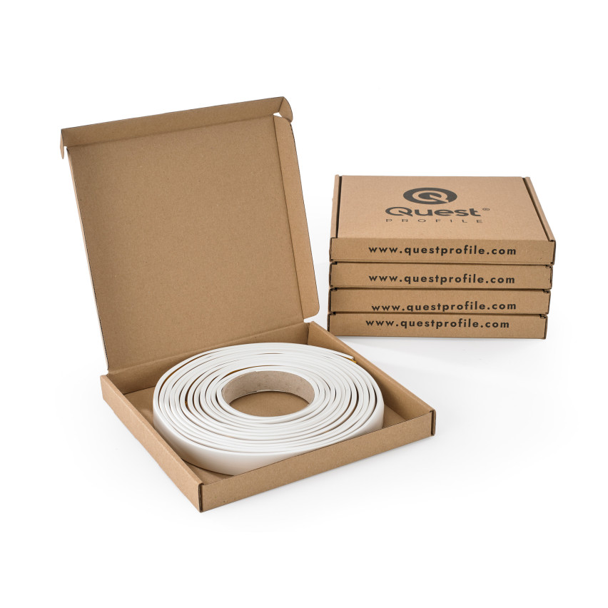 Perfil de móveis de PVC , tira de acabamento de móveis autoadesiva, branco, 5 m