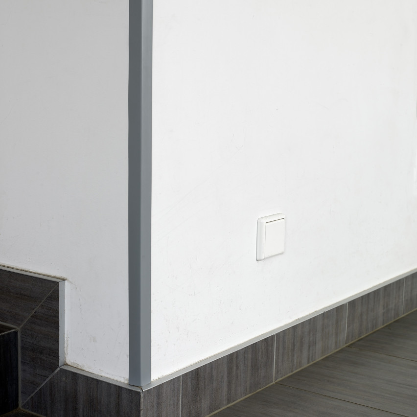 Cantoneira de PVC bege, perfil em L, canto decorativo, KT