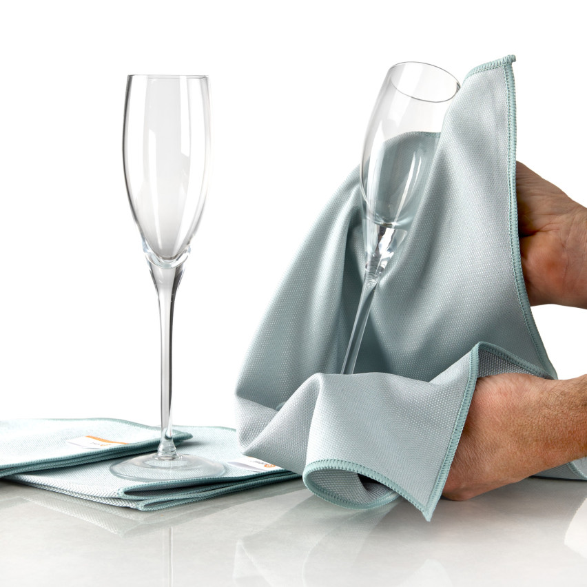 Paño de microfibra para limpiar y abrillantar cristales, espejos - Diamond Glass, azul claro