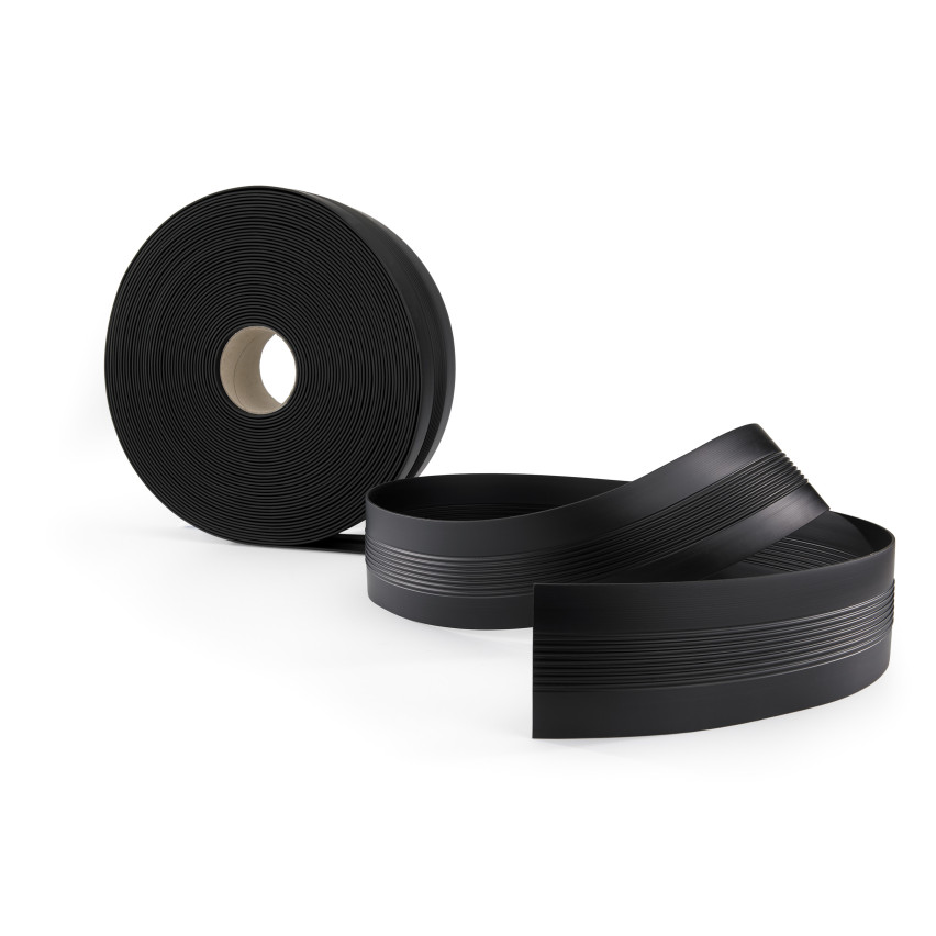 Dilatatieprofiel van PVC, 25 m, zwart, overgangsprofiel, uitzettingsvoegstrip