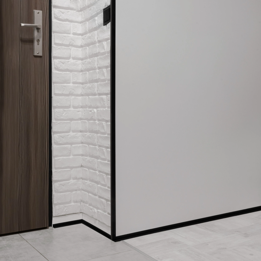 Profilo angolare decorativo in PVC tipo L Mattone, per protezione e rifinitura bordi KT