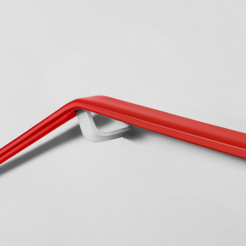 Perfil corrimão de PVC LUX 40x8 mm, revestimento do corrimão, Vermelho