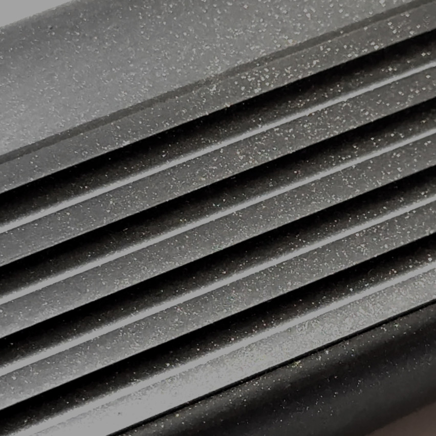 Perfil de escada de PVC 50x42 mm, biqueira de escada autoadesiva antiderrapante, RGP, preto-prateado