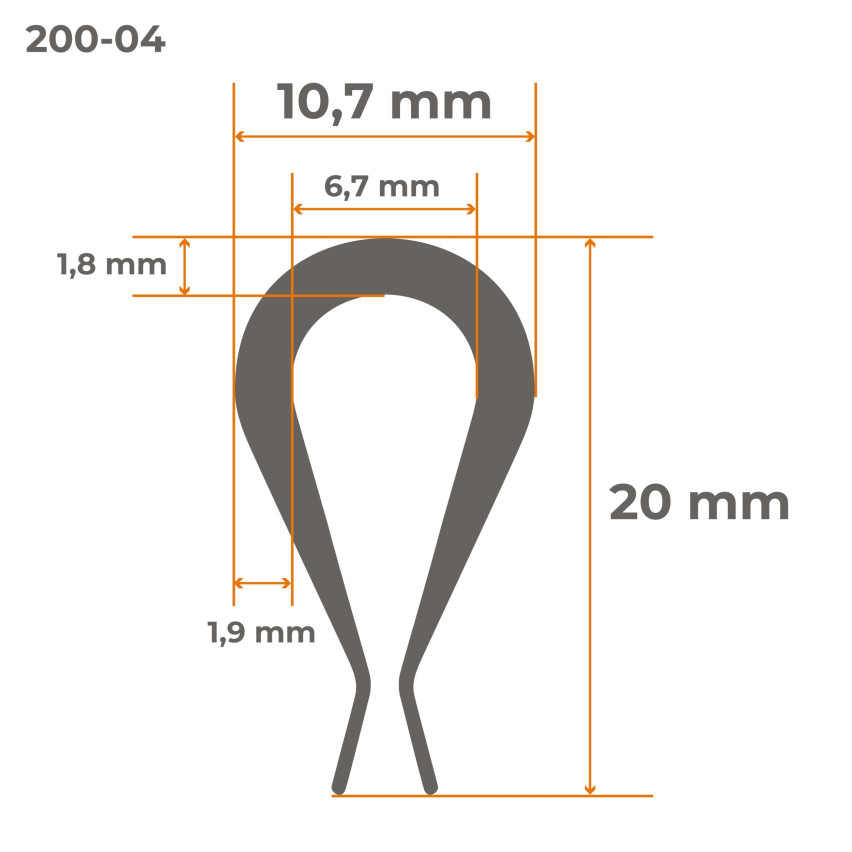 Skava paneļa lentes stiprināšanai - žoga lente, pelēka