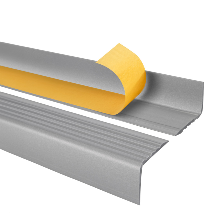 Non-slip stair nosing, self-adhesive, 50x42mm, silver 