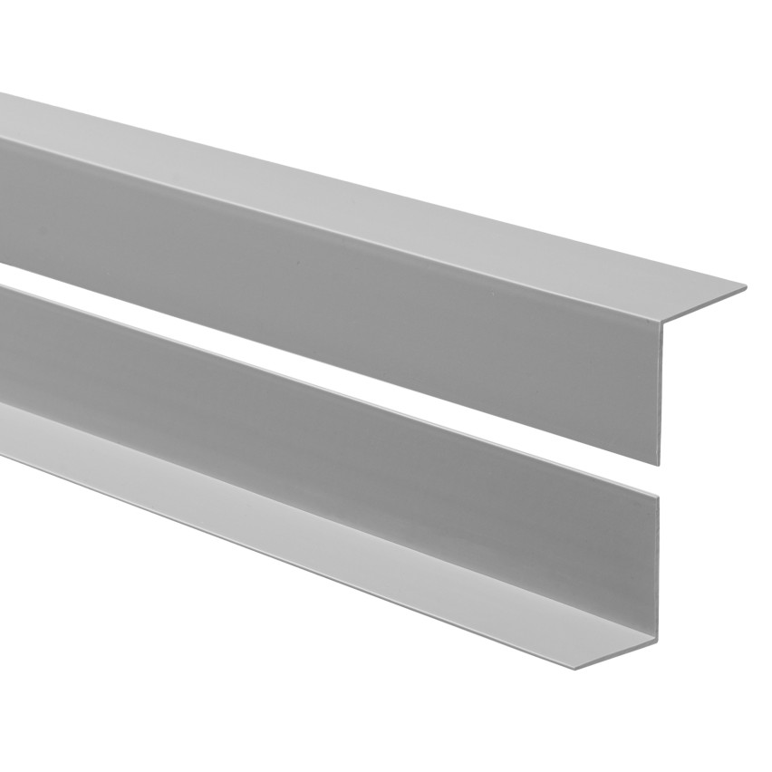 Cantoneira de PVC perfil em L, canto decorativo, KT, cinzento