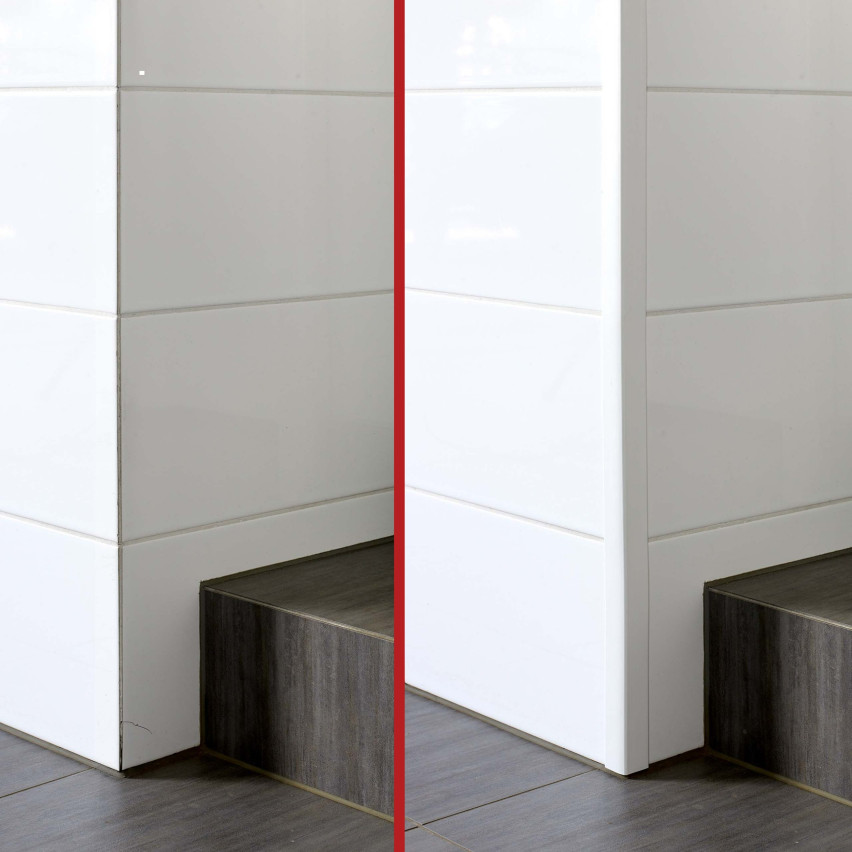 Profilo angolare decorativo in PVC tipo L bianco, per protezione e rifinitura bordi KT