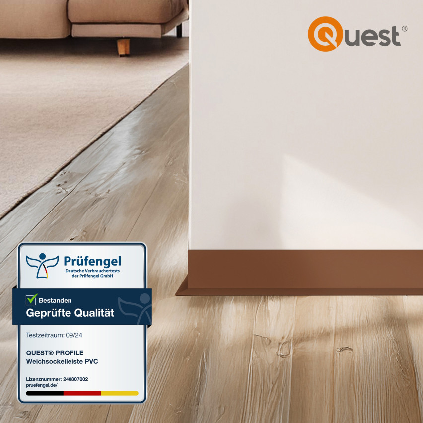 Battiscopa in PVC autoadesivo 50x20 mm, Battiscopa morbido, flessibile, bronzo