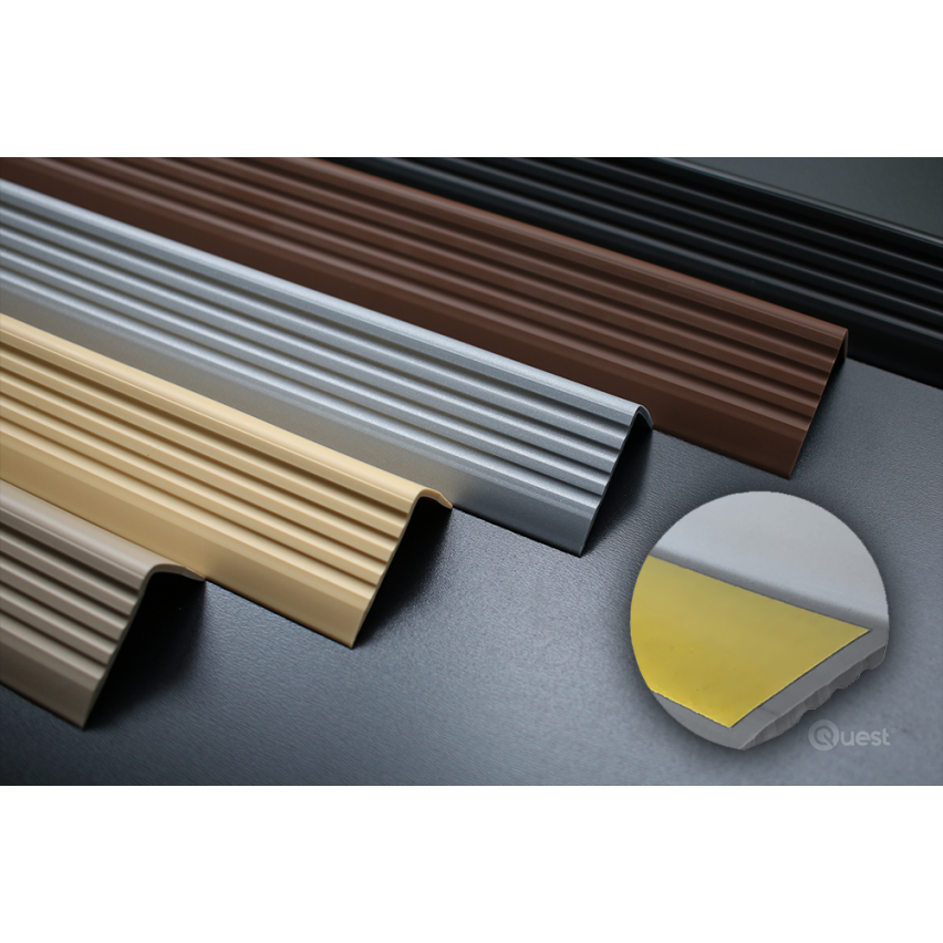 Anti-slip stair profile self-adhesive 40x25mm dark grey