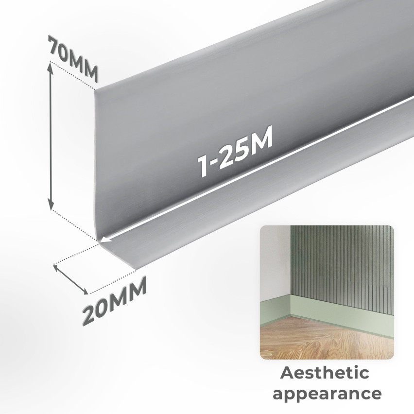 Zelfklevende plint van PVC donkergrijs, zachte, flexibele plint