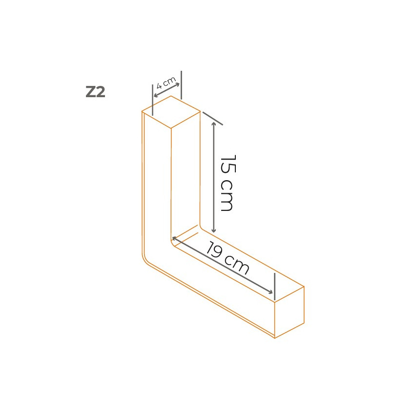 Elemento angular interior de PVC , Z2, preto