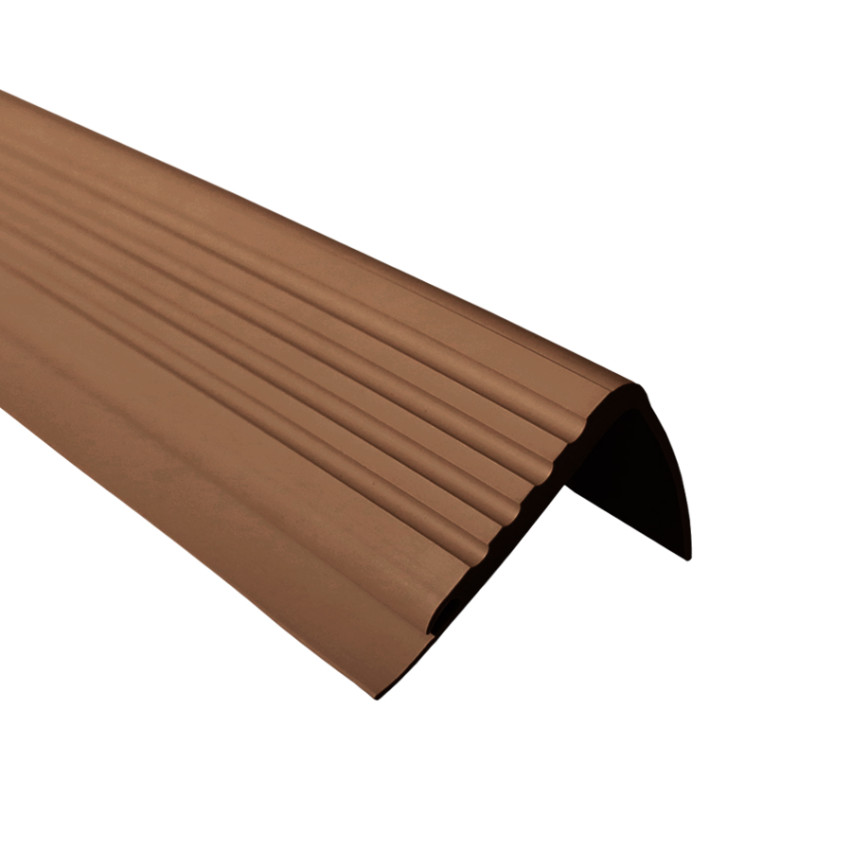 Non-slip stair nosing, 48x42mm, 150cm, brown