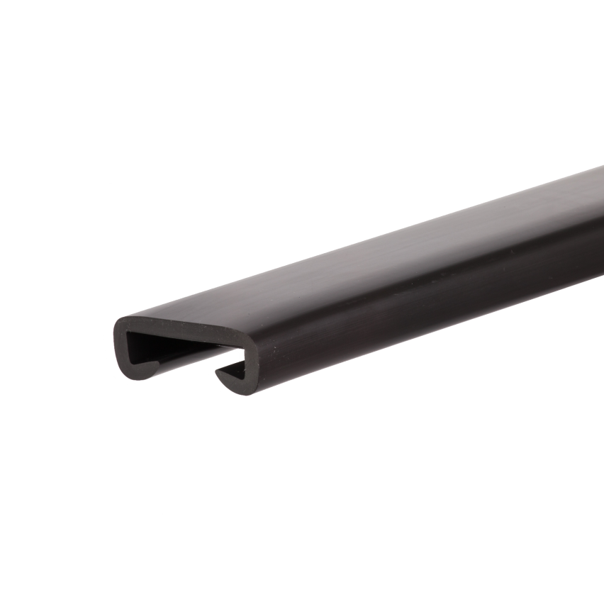 PVC handrail PREMIUM, railing 40x8mm, black, 1m