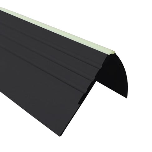 Non-slip stair nosing photoluminescent 40x40mm, 150cm, black