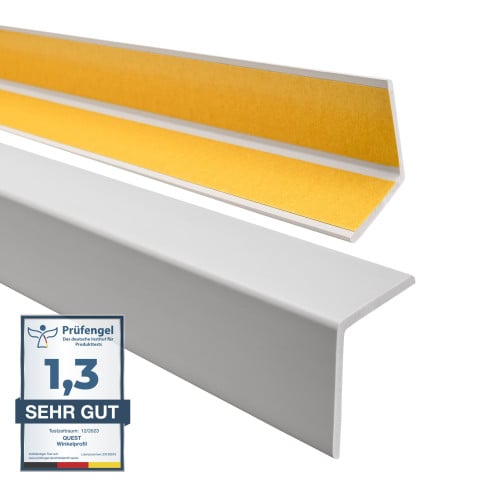 PVC Corner trim with glue, light grey