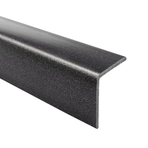 PVC angle profile, self-adhesive plastic, edge protection, black/silver
