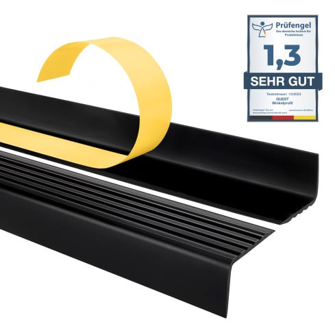 Anti-slip stair profile self-adhesive 40x25mm black