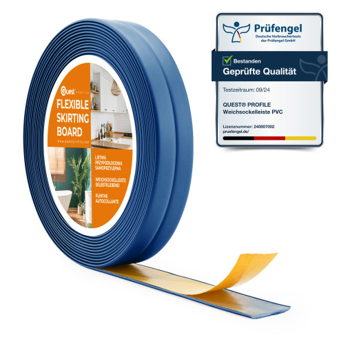 Rodapié Suave Autoadhesivo 10x10mm para Cocina y Baño Cinta de Sellado de PVC Doblado Cinta de Sellado de Juntas Azul 5m