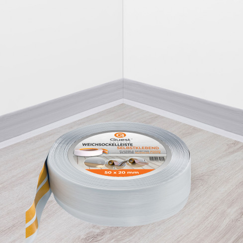 Самозалепващ се мек перваз 50x20 mm, гъвкав облицовъчен корниз за кухня и баня, PVC подов корниз, уплътнителна лента, бреза