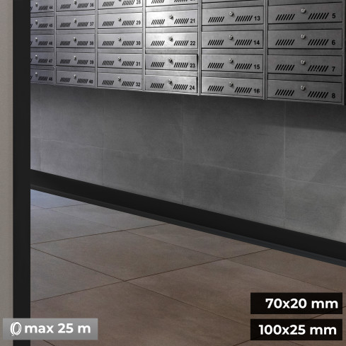 PVC 100x25mm skirting board black