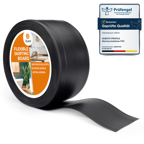 PVC 100x25mm skirting board black