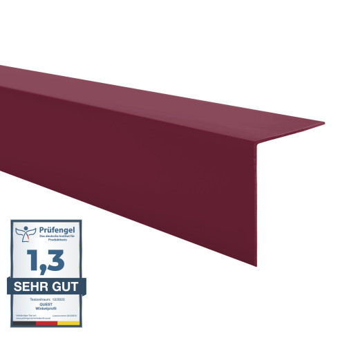 PVC Hard angle profile, plastic, edge protection, burgundy red